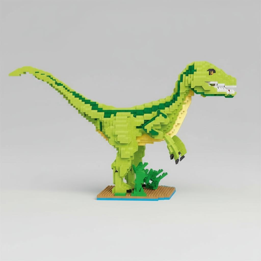 Velociraptor op bouwplaat | Bouwpakket